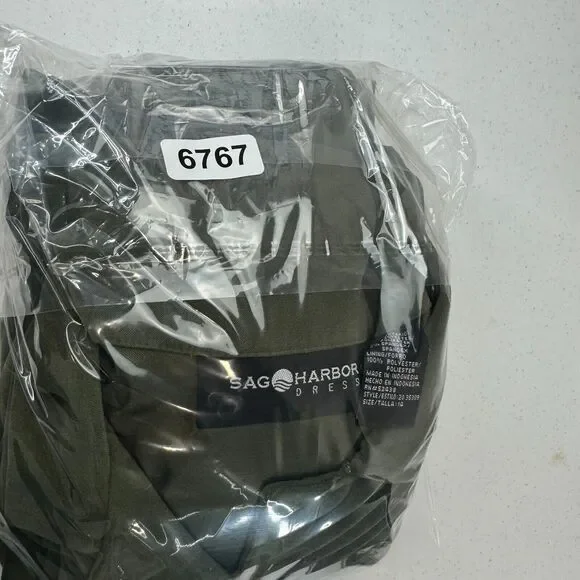 Sag Harbor Women's Jacket & Dress 2 Piece Suit Set Solid Olive Green - Picture 15 of 15